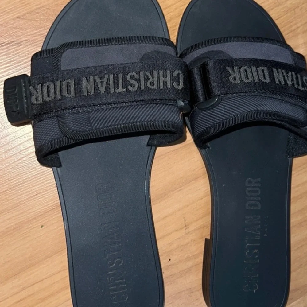 Christian Dior Canvas Printed Slides